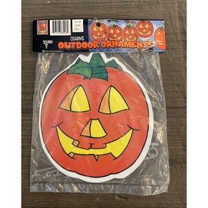 Vintage Halloween Yard Art Pumpkin 1996 Jack O Lantern Hanging Ornaments "NEW"